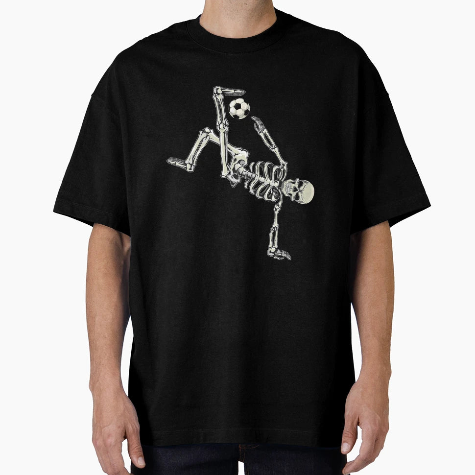 Soccer Skeleton Halloween Soccer T-Shirt - Streetwear Style for Adults - T-Shirt, Sweatshirt, Hoodie