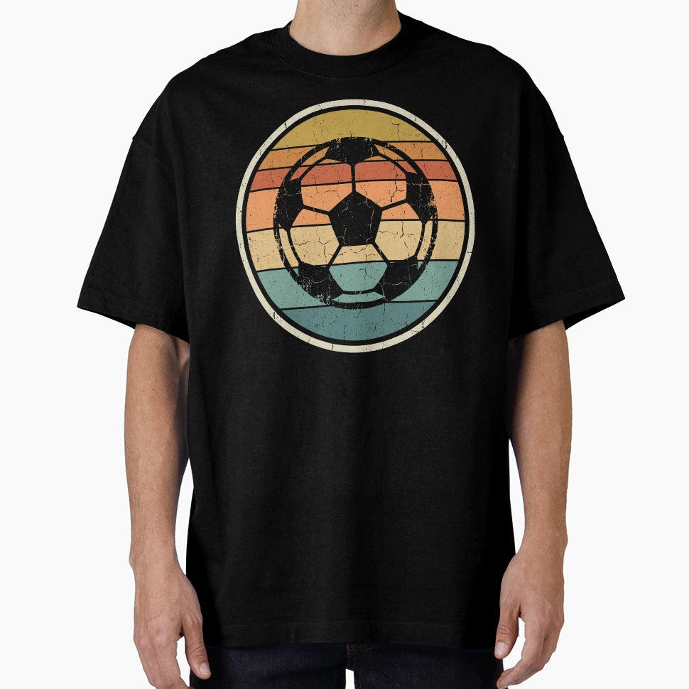Sunset Soccer Ball Distressed T-Shirt - Trendy Graphic for Adults - T-Shirt, Sweatshirt, Hoodie