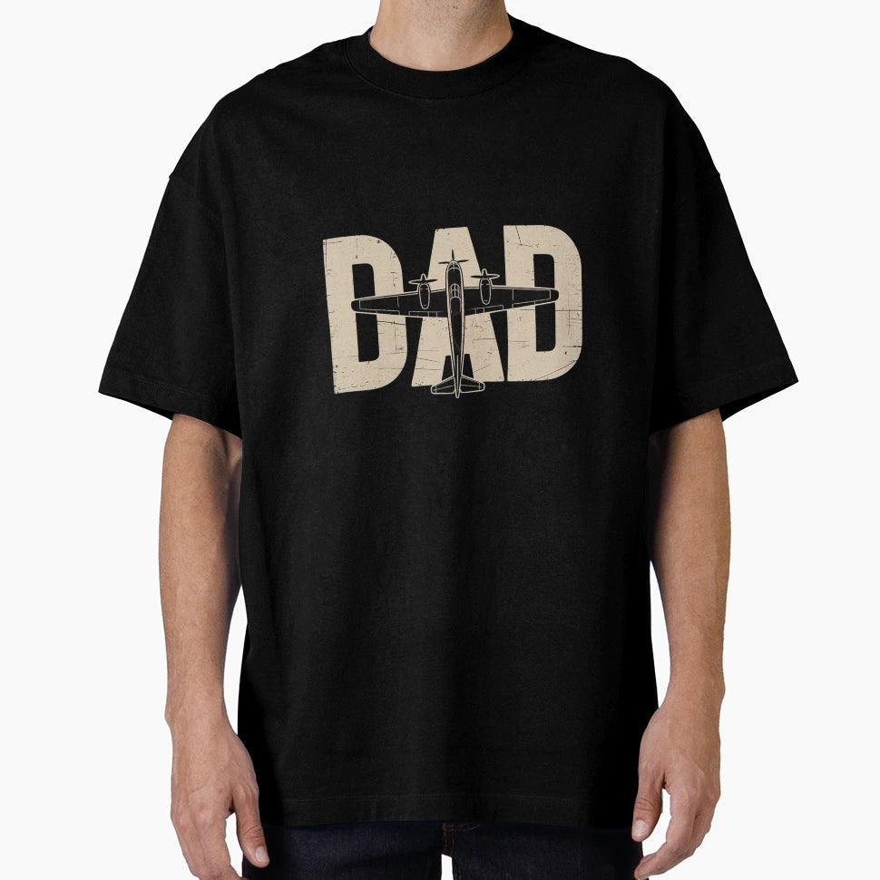 Pilot Dad Fathers Day Airplane And T-Shirt - Custom Art Print for Adults - T-Shirt, Sweatshirt, Hoodie