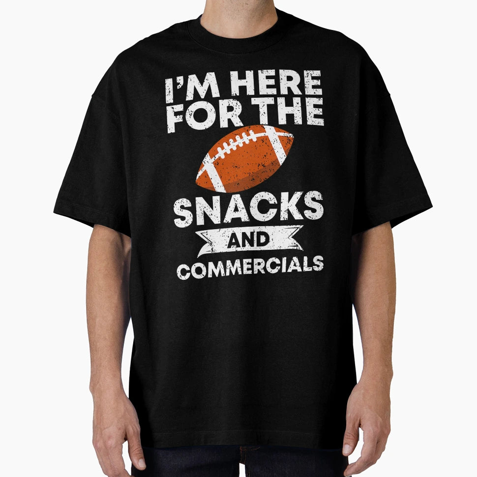 Snacks And Commercials Funny Football T-Shirt - Trendy Graphic Men Women - T-Shirt, Sweatshirt, Hoodie