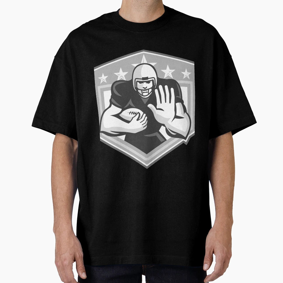 American Football Running Back Fending T-Shirt - Fun Novelty Design Unisex - T-Shirt, Sweatshirt, Hoodie