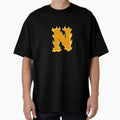 Fire Letter N Typography Flaming T-Shirt - Fun Novelty Design Unisex - T-Shirt, Sweatshirt, Hoodie