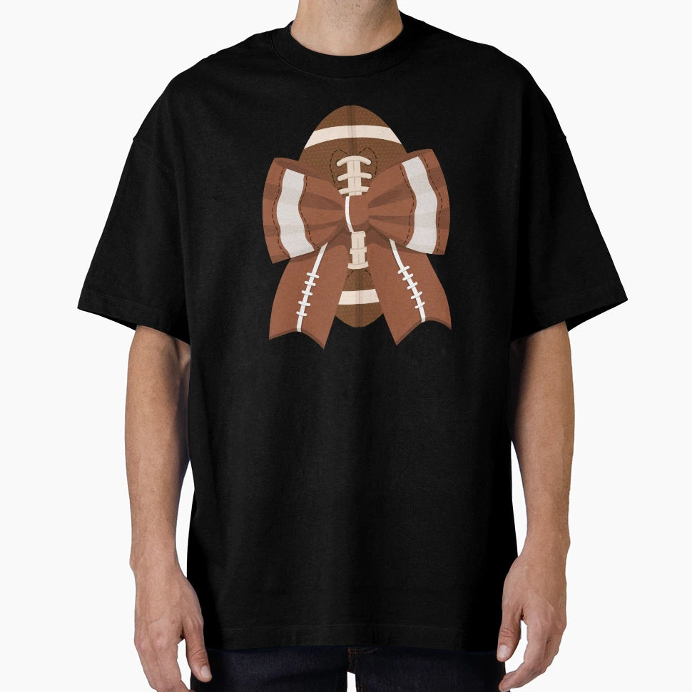 American Football Ball And Bow T-Shirt - Trendy Graphic Unisex - T-Shirt, Sweatshirt, Hoodie