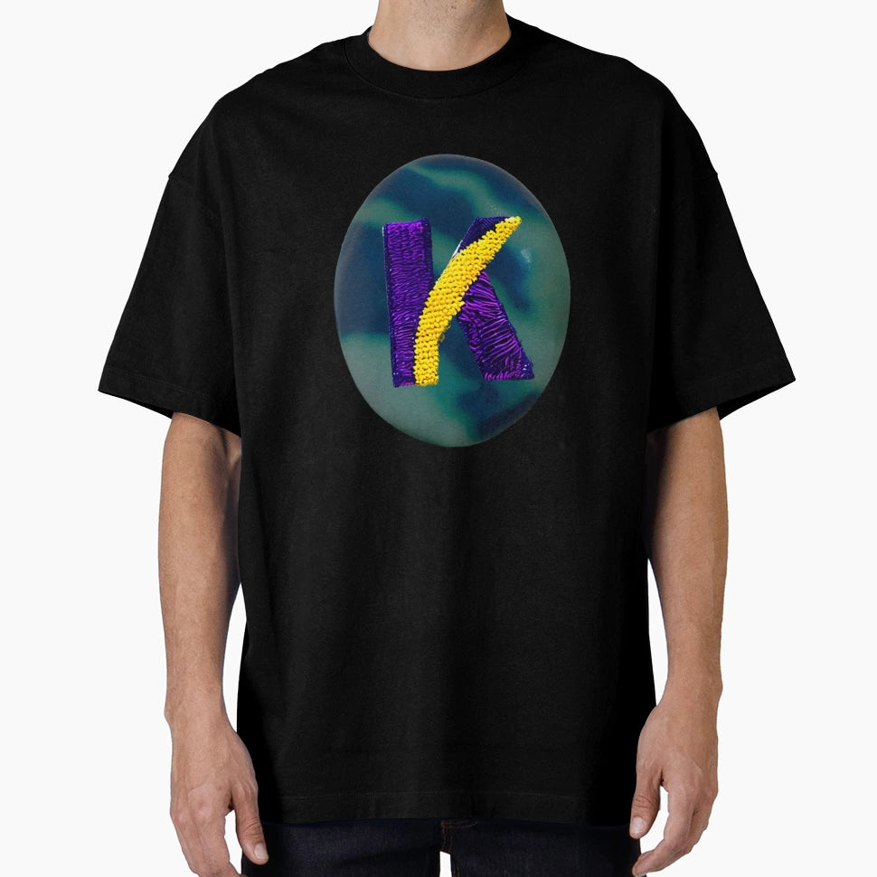 Letter K Monogram 2 Typography Collage T-Shirt - Unique Graphic Men Women - T-Shirt, Sweatshirt, Hoodie