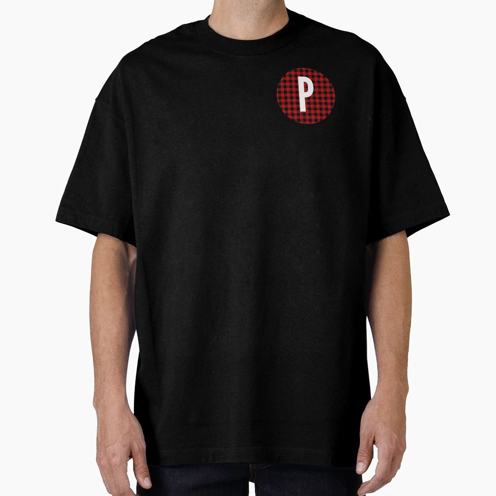 Monogram Letter P Flannel T-Shirt - Unique Graphic for Adults - T-Shirt, Sweatshirt, Hoodie