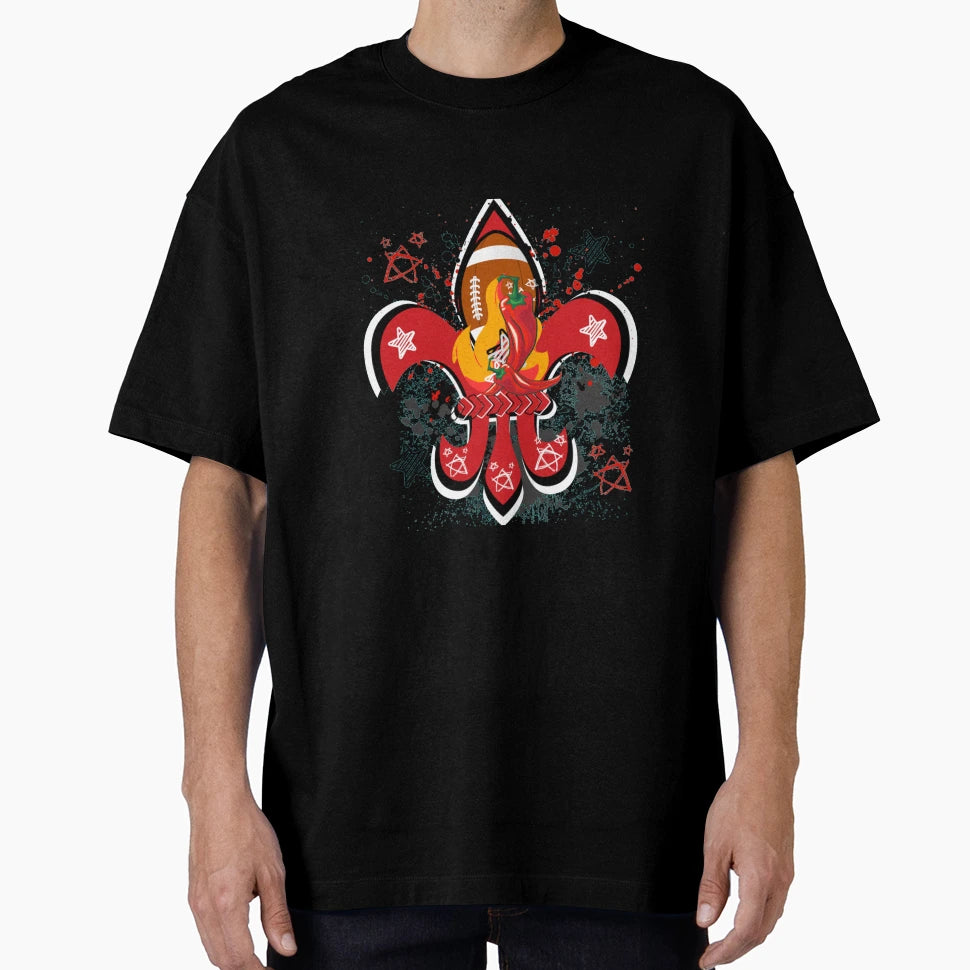 Fire Hot Red Chile Football Fleur D Lis T-Shirt - Unique Graphic Men Women - T-Shirt, Sweatshirt, Hoodie