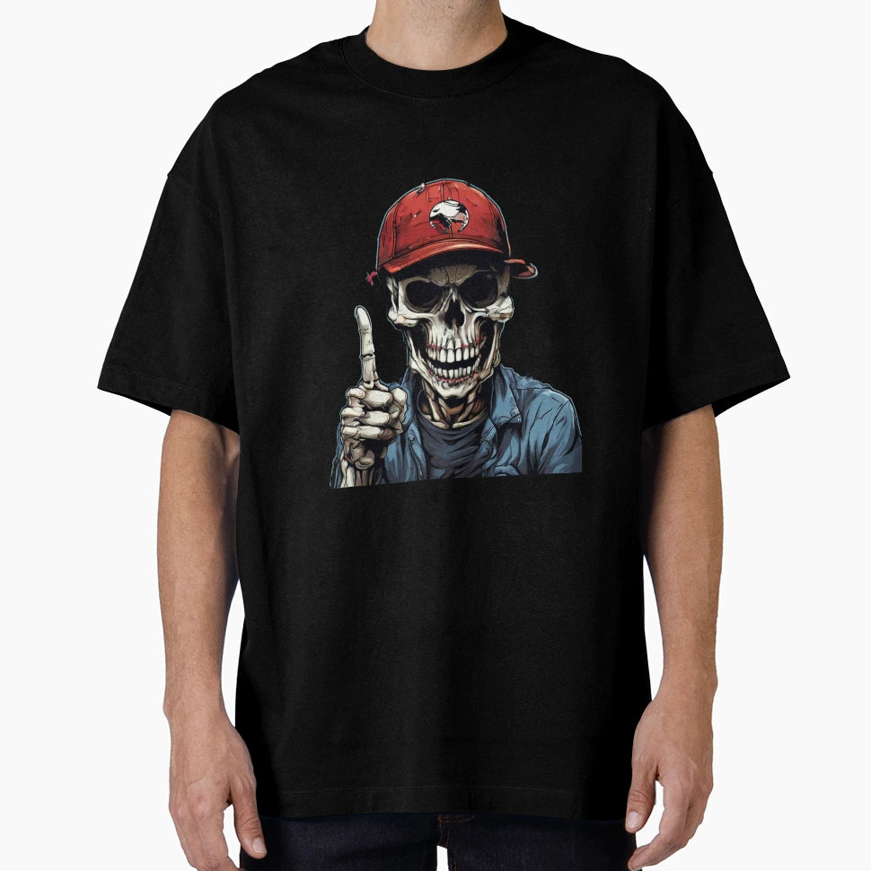 Skull Cap Rebellion Skeletons T-Shirt - Aesthetic Graphic for Adults - T-Shirt, Sweatshirt, Hoodie