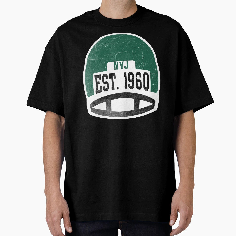 New York Throwback Football Helmet T-Shirt - Fun Novelty Design Men Women - T-Shirt, Sweatshirt, Hoodie