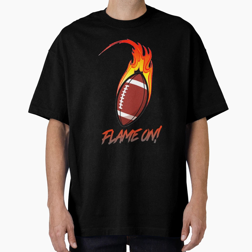 Flame American Football T-Shirt - Graphic Print Unisex - T-Shirt, Sweatshirt, Hoodie