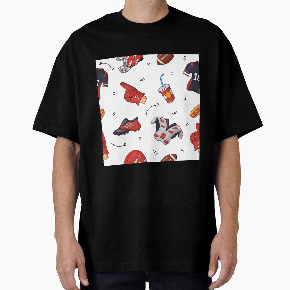 American Football Pattern T-Shirt - Streetwear Style for Adults - T-Shirt, Sweatshirt, Hoodie