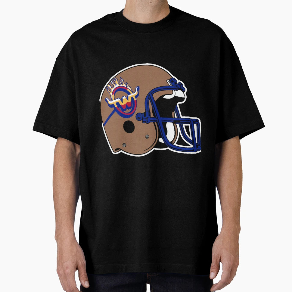 Usfl Wranglers Helmet Defunct T-Shirt - Graphic Print Unisex - T-Shirt, Sweatshirt, Hoodie