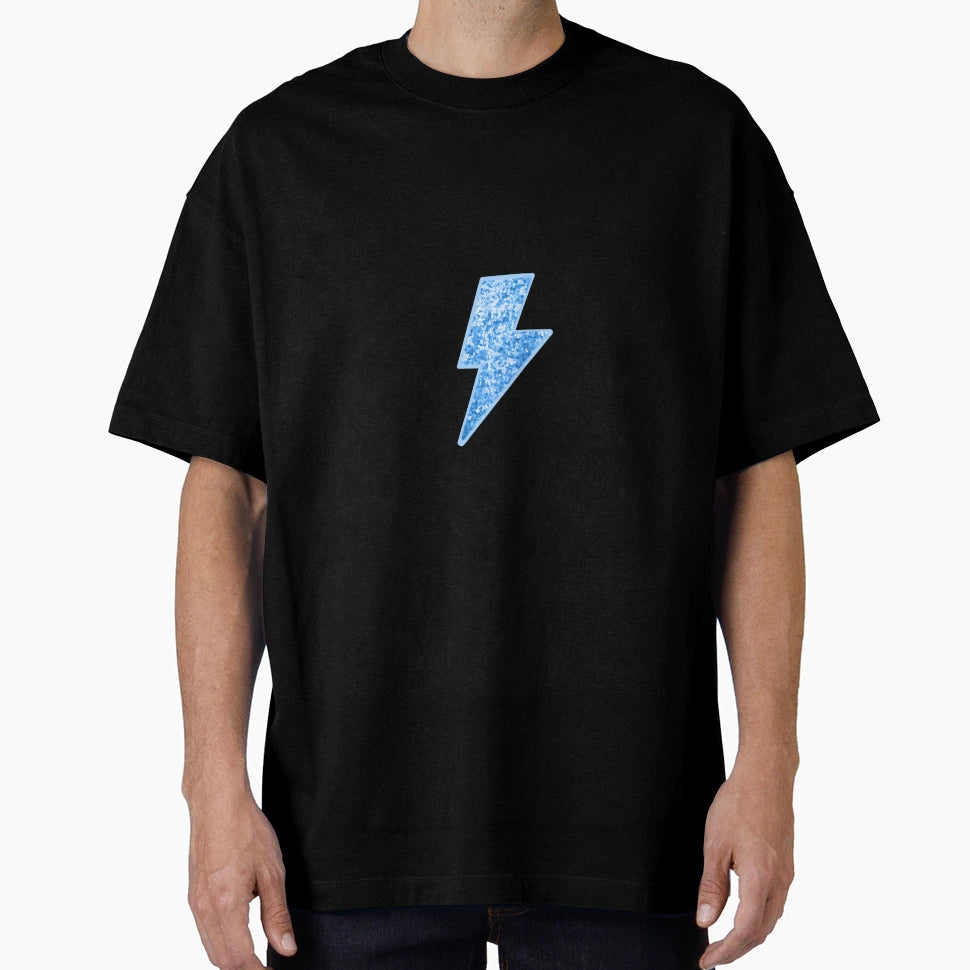 Preppy Blue Sequin Lightning Bolt T-Shirt - Minimalist Print for Adults - T-Shirt, Sweatshirt, Hoodie