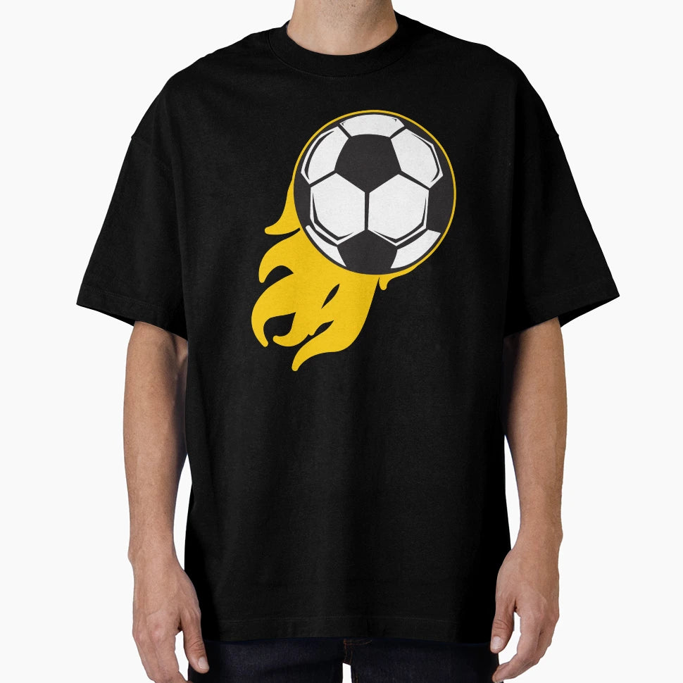 Flaming Soccer Ball T-Shirt - Custom Art Print Men Women - T-Shirt, Sweatshirt, Hoodie