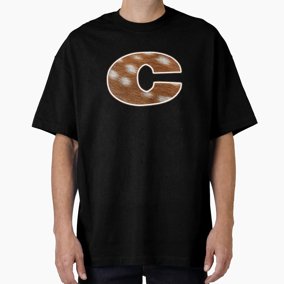 Deer Fur Texture Letter C T-Shirt - Casual Everyday Wear Men Women - T-Shirt, Sweatshirt, Hoodie