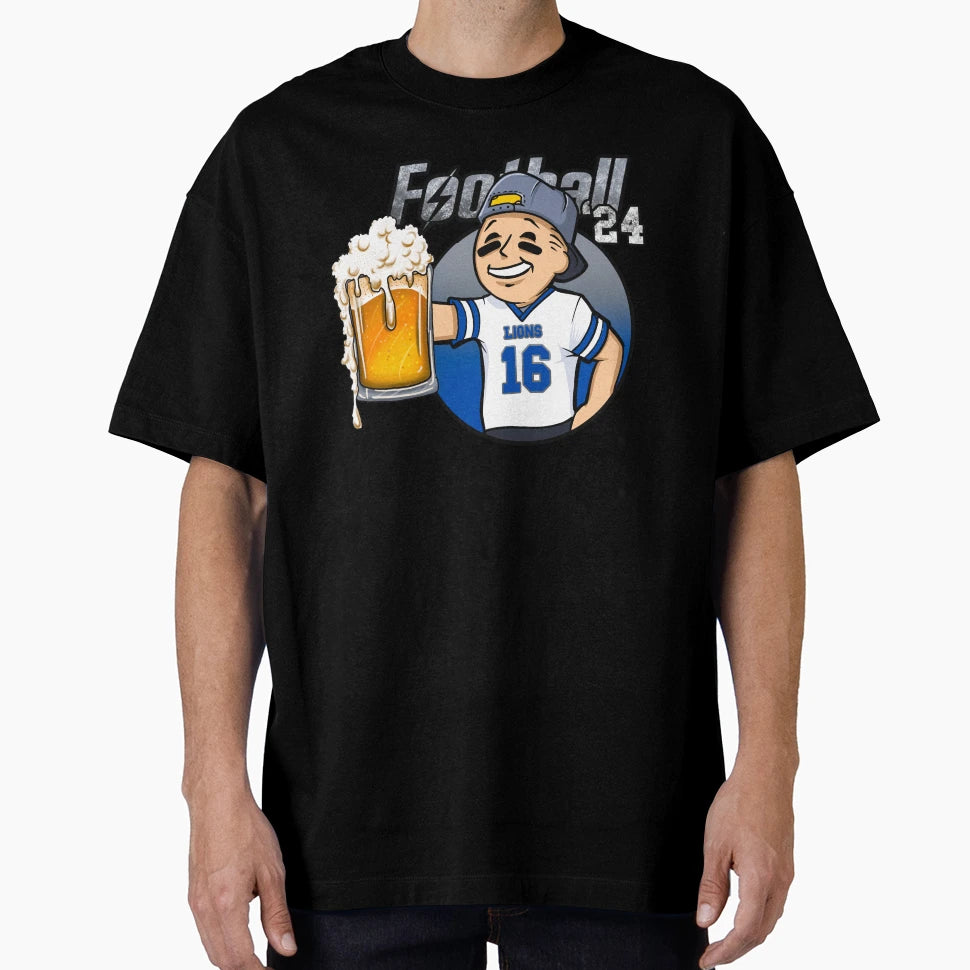 Detroit Beer And Football T-Shirt - Custom Art Print for Adults - T-Shirt, Sweatshirt, Hoodie