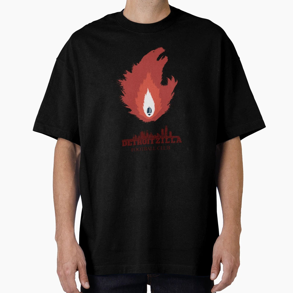 Detroit Zilla Football T-Shirt - Aesthetic Graphic for Adults - T-Shirt, Sweatshirt, Hoodie