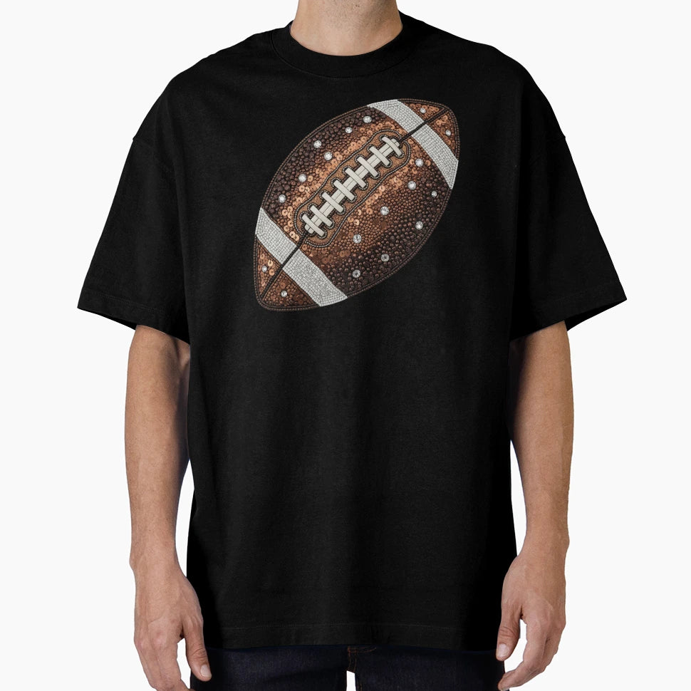 Glitzy Football T-Shirt - Trendy Graphic Men Women - T-Shirt, Sweatshirt, Hoodie