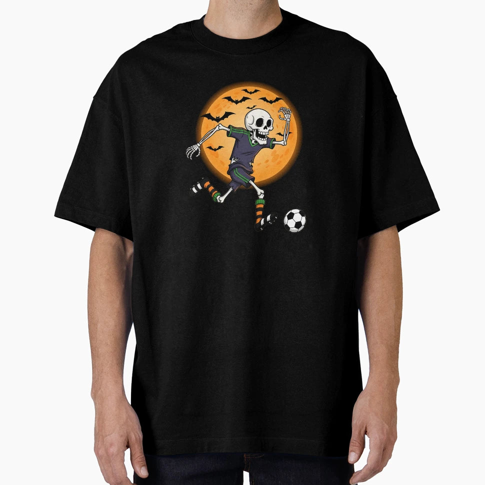 Soccer Skeleton Halloween Soccer T-Shirt - Minimalist Print for Adults - T-Shirt, Sweatshirt, Hoodie