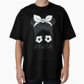 Soccer Life Messy Bun Skull T-Shirt - Novelty Apparel for Adults - T-Shirt, Sweatshirt, Hoodie