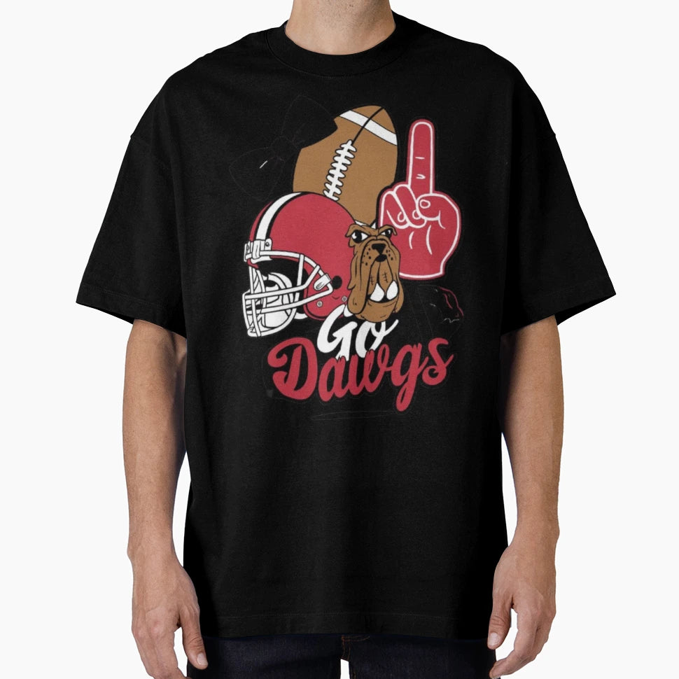 Go Dawgs Football Game Day Coquette T-Shirt - Novelty Apparel for Adults - T-Shirt, Sweatshirt, Hoodie