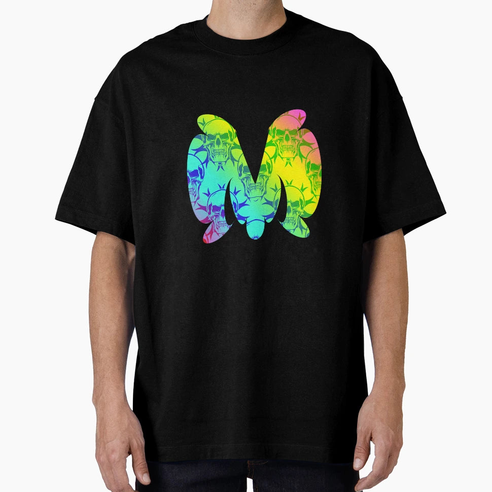 Letter M Skulls Rainbow T-Shirt - Graphic Print Unisex - T-Shirt, Sweatshirt, Hoodie