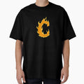 Fire Letter C Typography Flaming T-Shirt - Aesthetic Graphic Men Women - T-Shirt, Sweatshirt, Hoodie