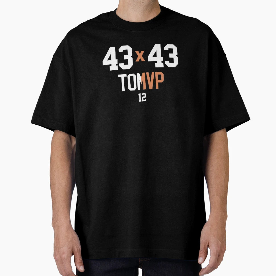 Tam Brady 43 X 43 Touchdowns Tom Mvp 12 Hoodie - Fun Novelty Design Unisex - T-Shirt, Sweatshirt, Hoodie
