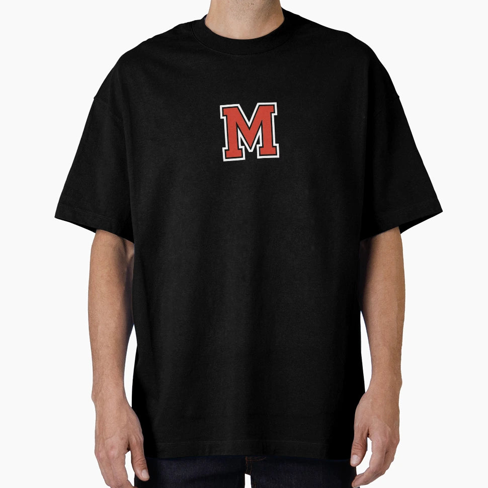 Letter M Initial M Varsity Red T-Shirt - Casual Everyday Wear Men Women - T-Shirt, Sweatshirt, Hoodie