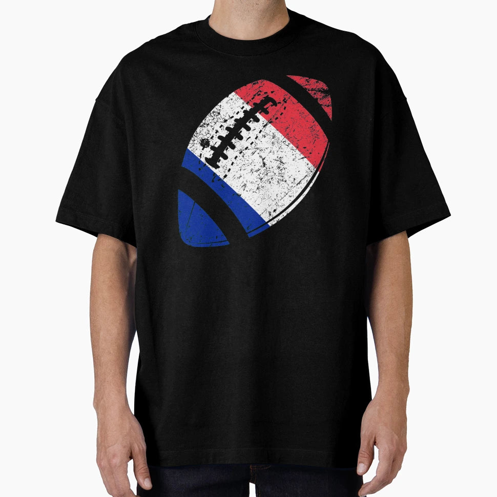 Rugby France Flag Football Ball Funy Gift T-Shirt - Graphic Print Unisex - T-Shirt, Sweatshirt, Hoodie