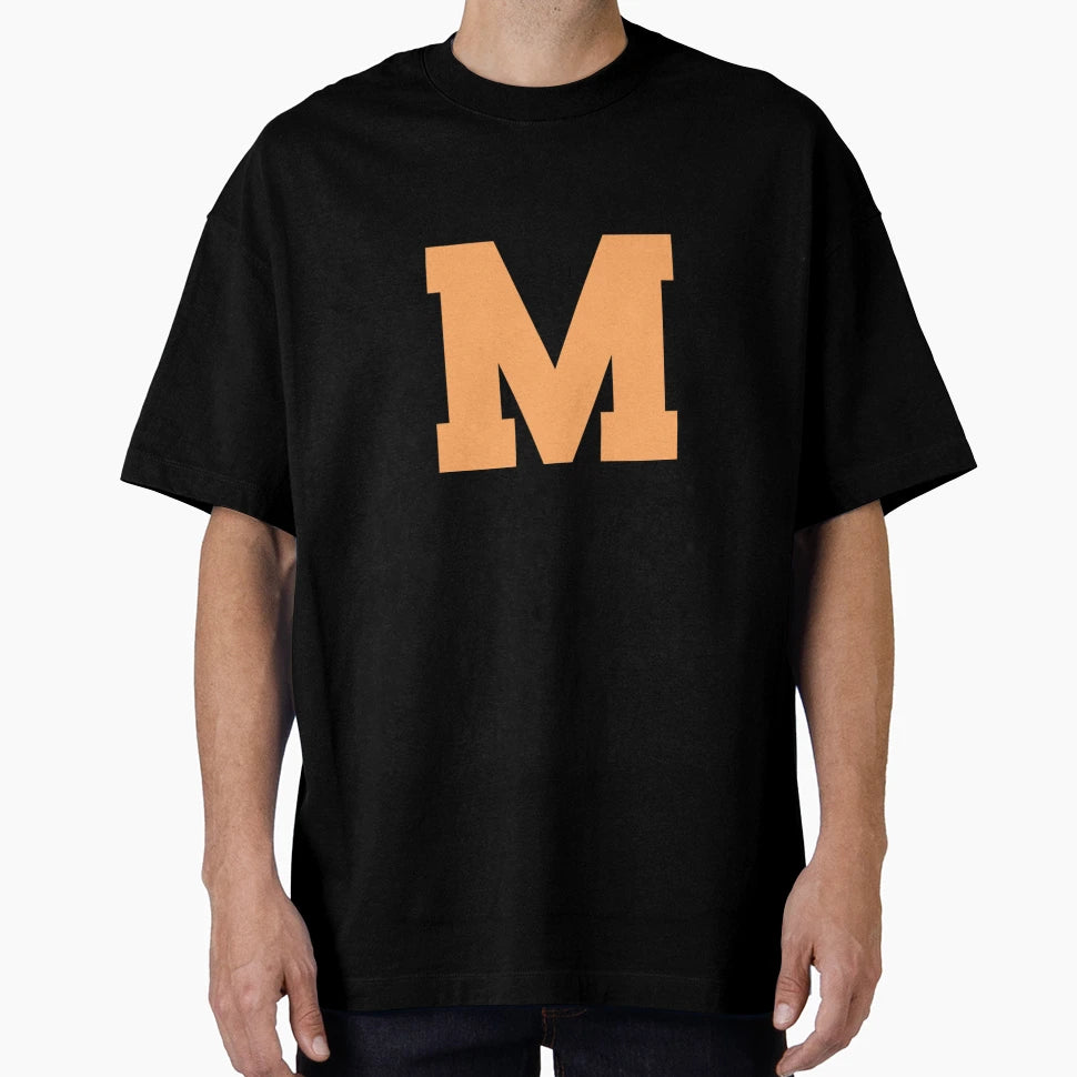 Letter M Orange Old School T-Shirt - Novelty Apparel Unisex - T-Shirt, Sweatshirt, Hoodie