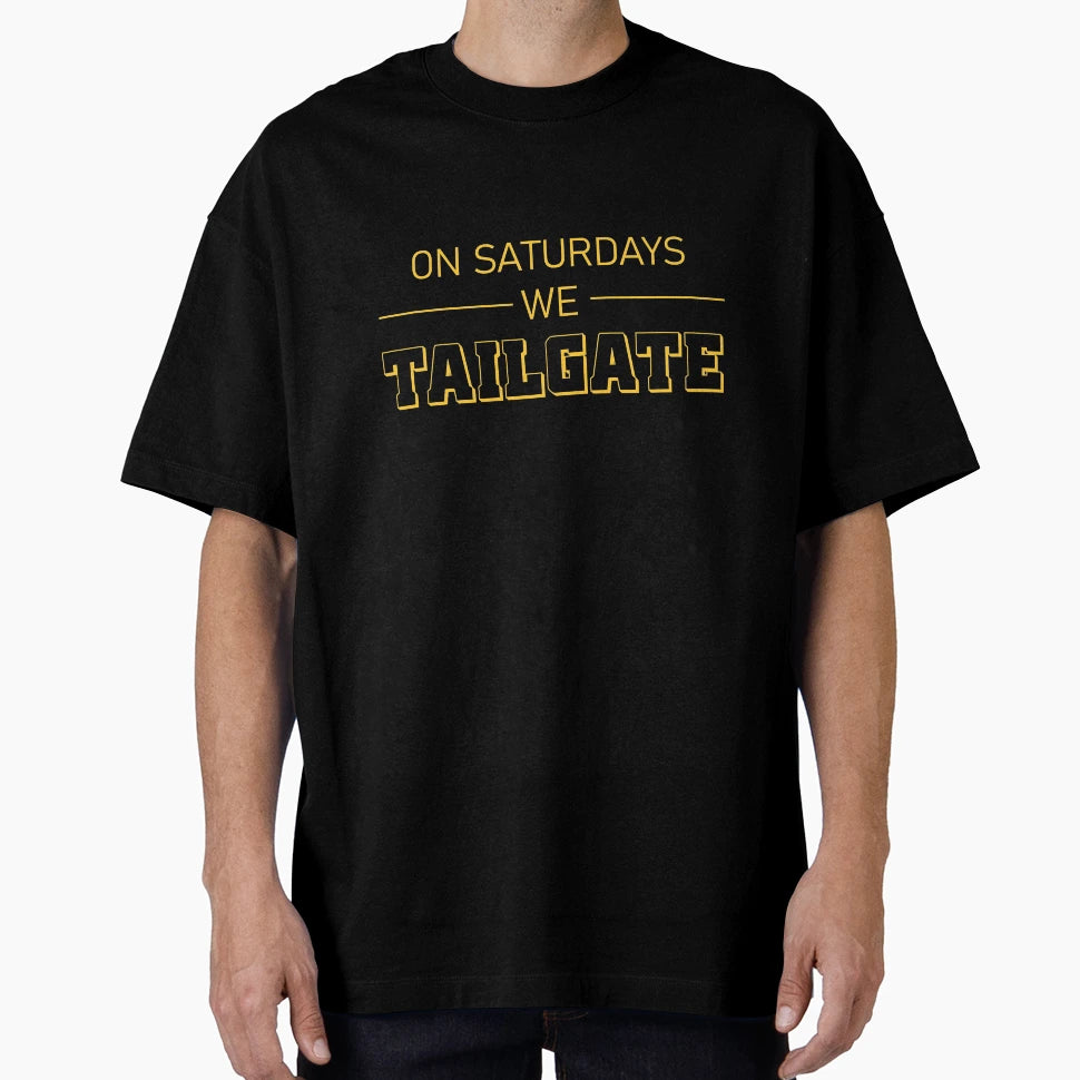 Saturdays We Tailgate Brown And Gold T-Shirt - Novelty Apparel Unisex - T-Shirt, Sweatshirt, Hoodie