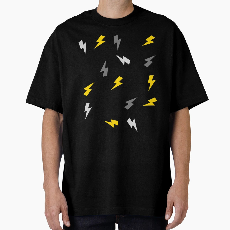 Yellow Grey And Black Lightning Thunder T-Shirt - Novelty Apparel Unisex - T-Shirt, Sweatshirt, Hoodie