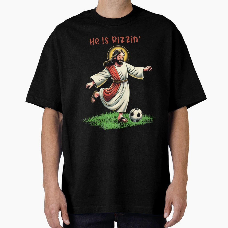 He Is Rizzin Religious Christian T-Shirt - Aesthetic Graphic for Adults - T-Shirt, Sweatshirt, Hoodie