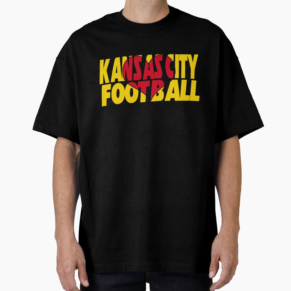 I Heart Kansas City Football T-Shirt - Custom Art Print Men Women - T-Shirt, Sweatshirt, Hoodie