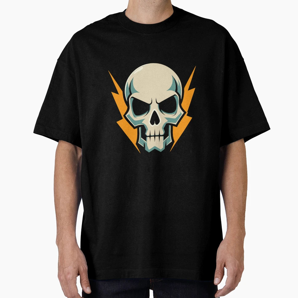 Thunder Skeleton Head T-Shirt - Custom Art Print Unisex - T-Shirt, Sweatshirt, Hoodie