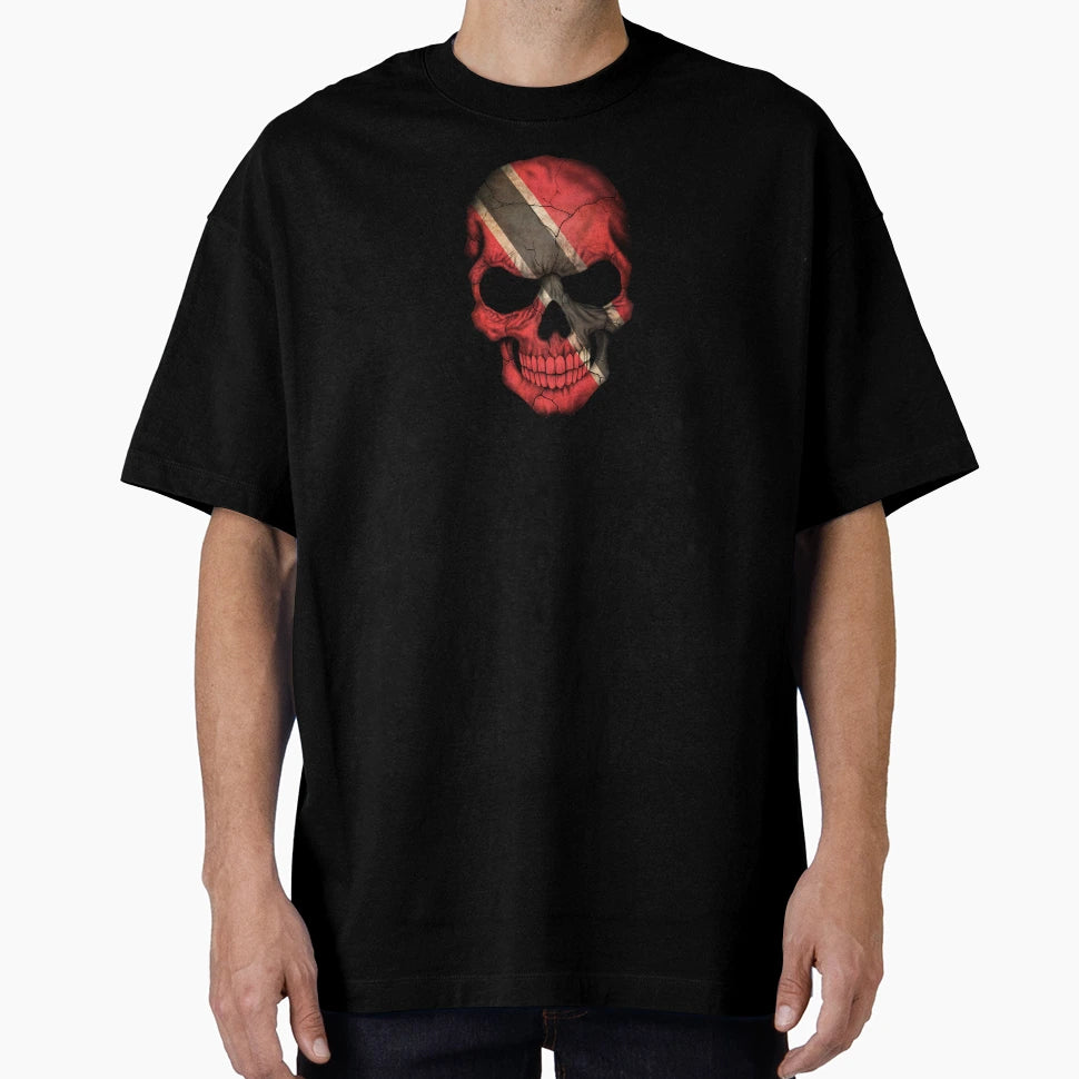 Trinidadian Flag Skull T-Shirt - Fun Novelty Design Unisex - T-Shirt, Sweatshirt, Hoodie