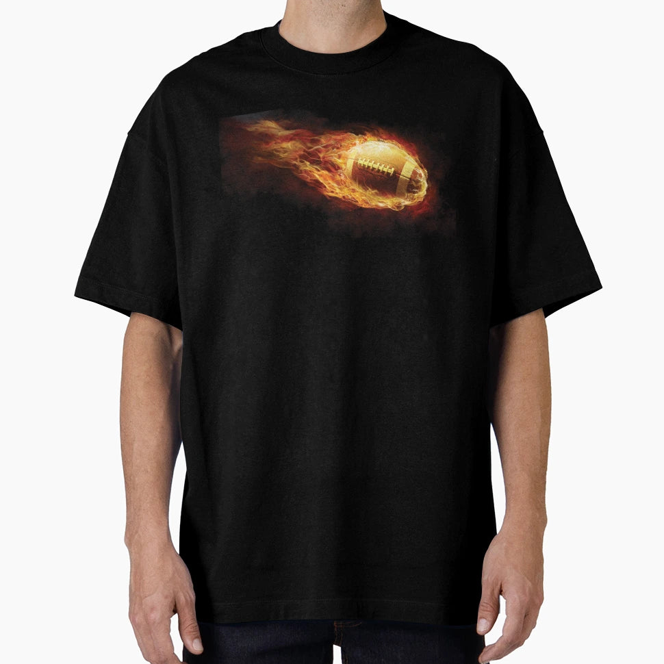 Fiery Football T-Shirt - Trendy Graphic Unisex - T-Shirt, Sweatshirt, Hoodie