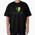 Heart Football Green Gold T-Shirt - Novelty Apparel for Adults - T-Shirt, Sweatshirt, Hoodie