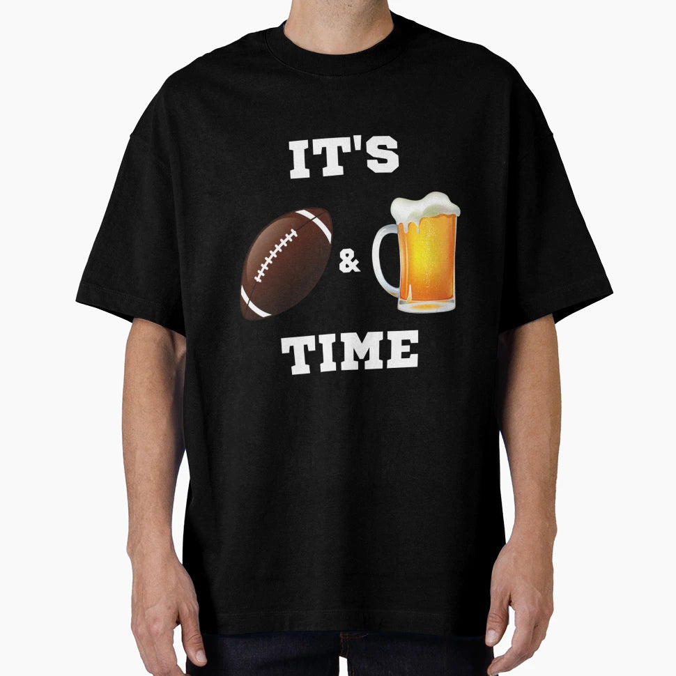 Its Time Football And Beer Gift T-Shirt - Minimalist Print for Adults - T-Shirt, Sweatshirt, Hoodie