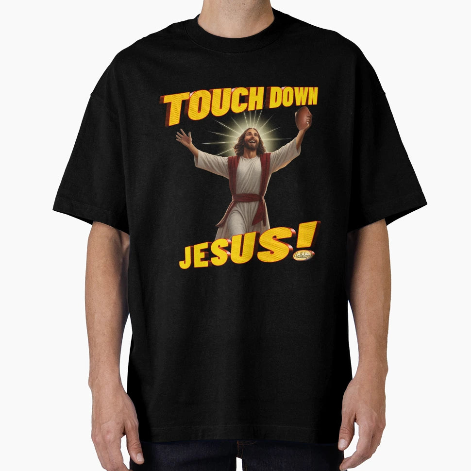 Touchdown Jesus T-Shirt - Graphic Print Unisex - T-Shirt, Sweatshirt, Hoodie