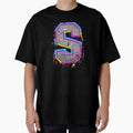 3D Neon Letter S Typography T-Shirt - Fun Novelty Design Men Women - T-Shirt, Sweatshirt, Hoodie