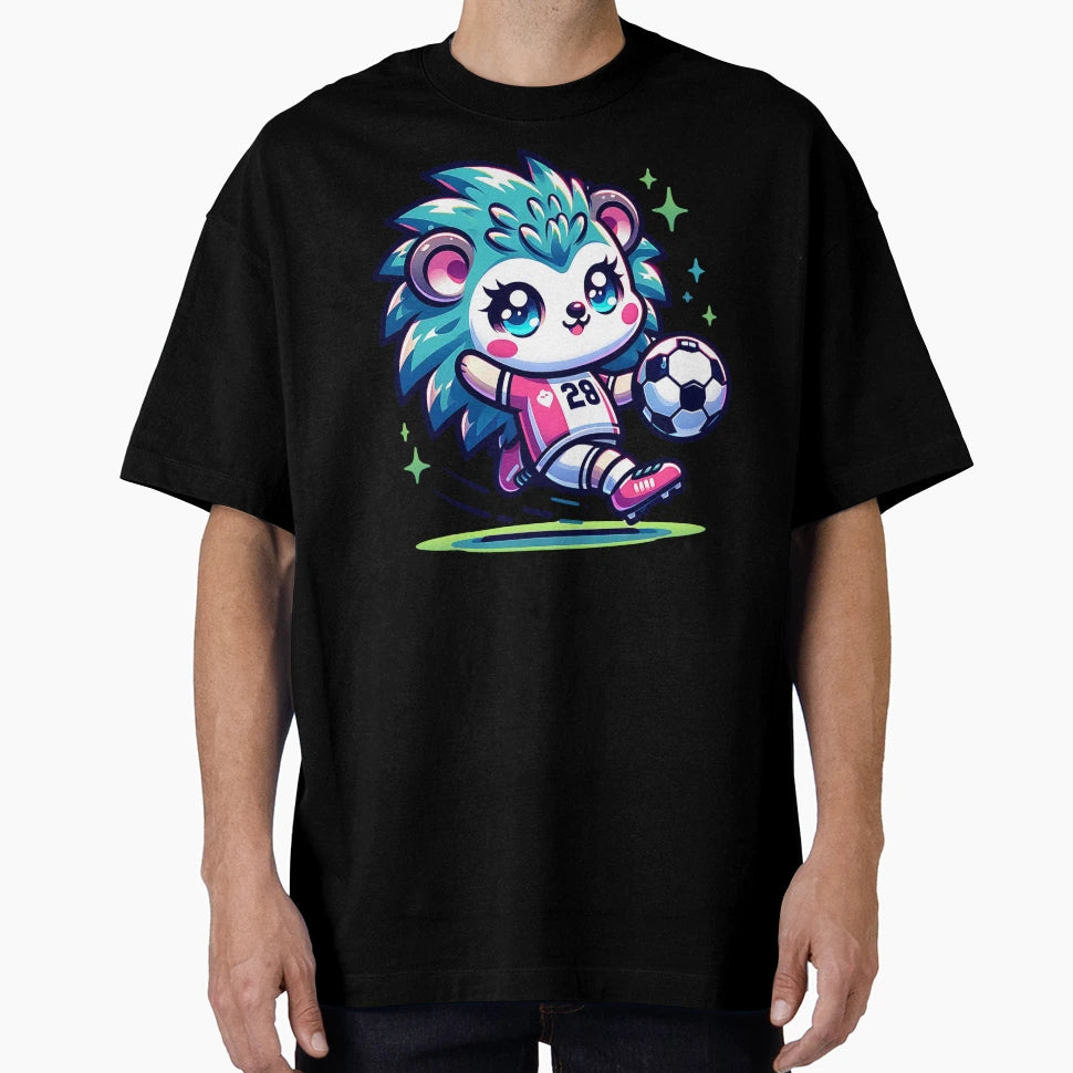Kawaii Hedgehog Soccer Star Artwork T-Shirt - Novelty Apparel Unisex - T-Shirt, Sweatshirt, Hoodie