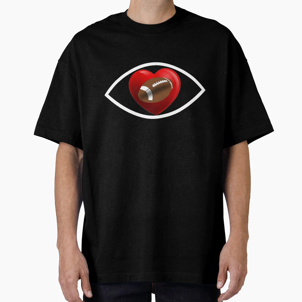 I Love Football Symbol T-Shirt - Custom Art Print Men Women - T-Shirt, Sweatshirt, Hoodie