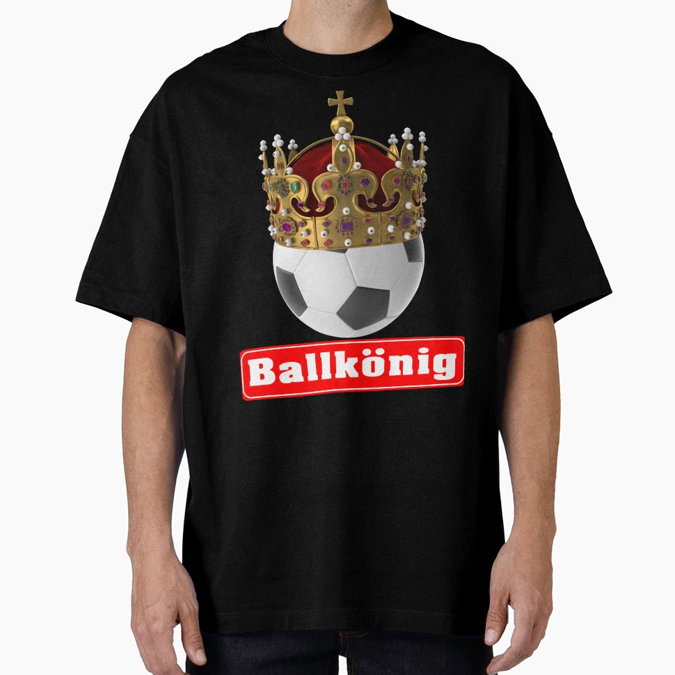 Ball King Football Motif T-Shirt - Custom Art Print Men Women - T-Shirt, Sweatshirt, Hoodie