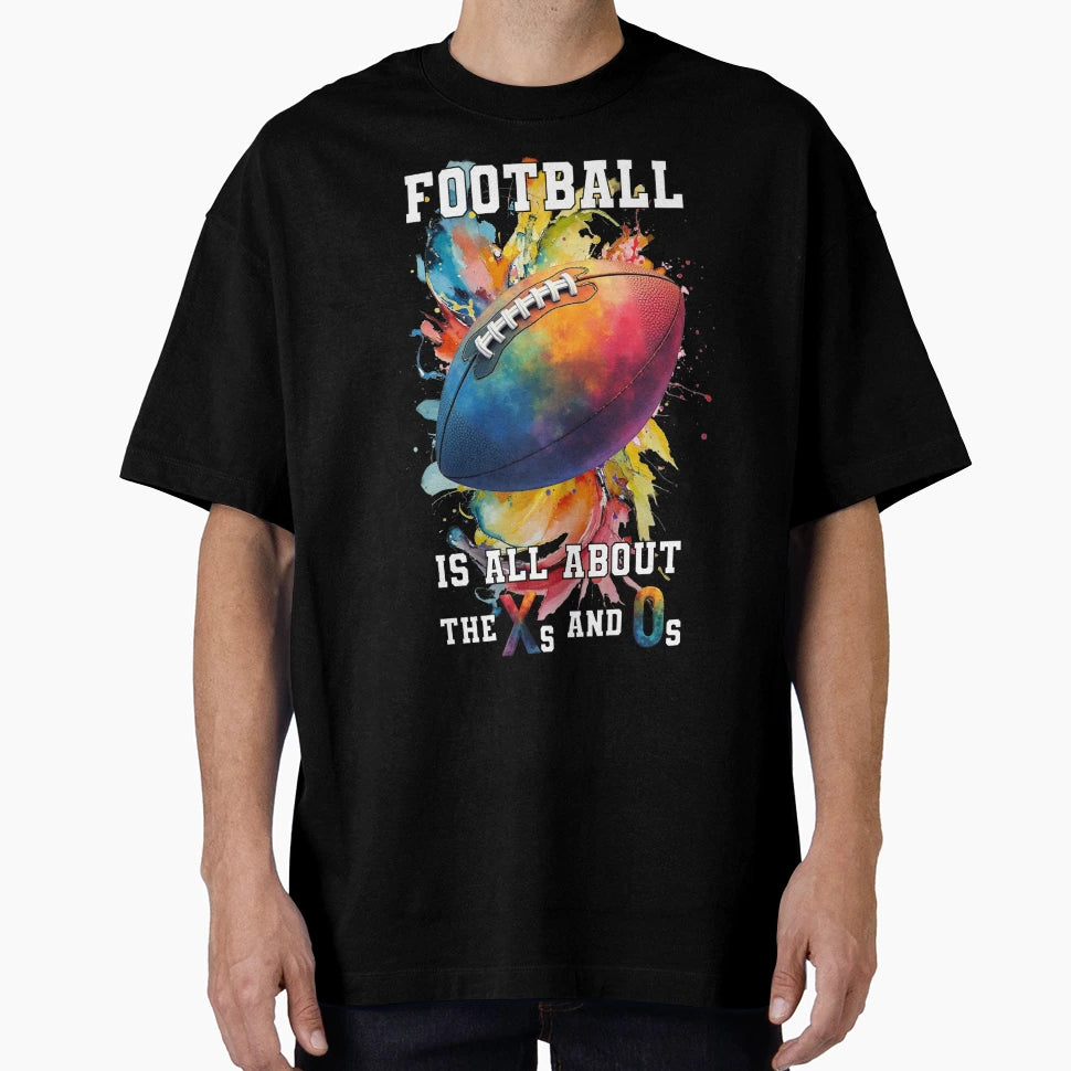 Football Is All About X And O Art T-Shirt - Minimalist Print for Adults - T-Shirt, Sweatshirt, Hoodie