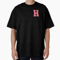 H Bubblegum Glitter Varsity Letter Patches T-Shirt - Trendy Graphic Unisex - T-Shirt, Sweatshirt, Hoodie