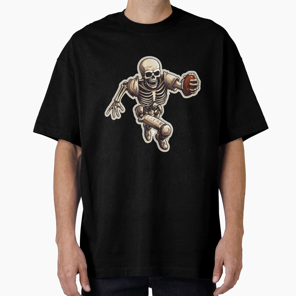 Skeleton Football Player Skeleton Playing T-Shirt - Novelty Apparel Unisex - T-Shirt, Sweatshirt, Hoodie