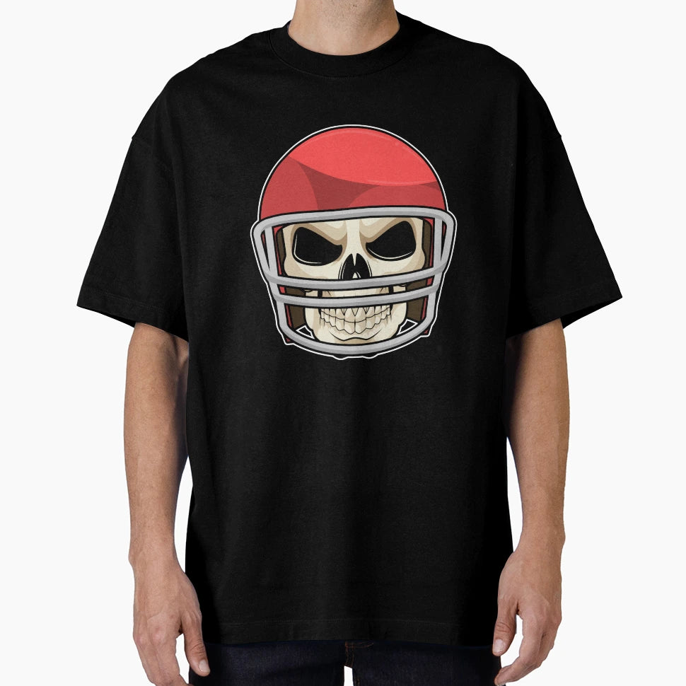 Skull Football Helmet T-Shirt - Graphic Print Unisex - T-Shirt, Sweatshirt, Hoodie