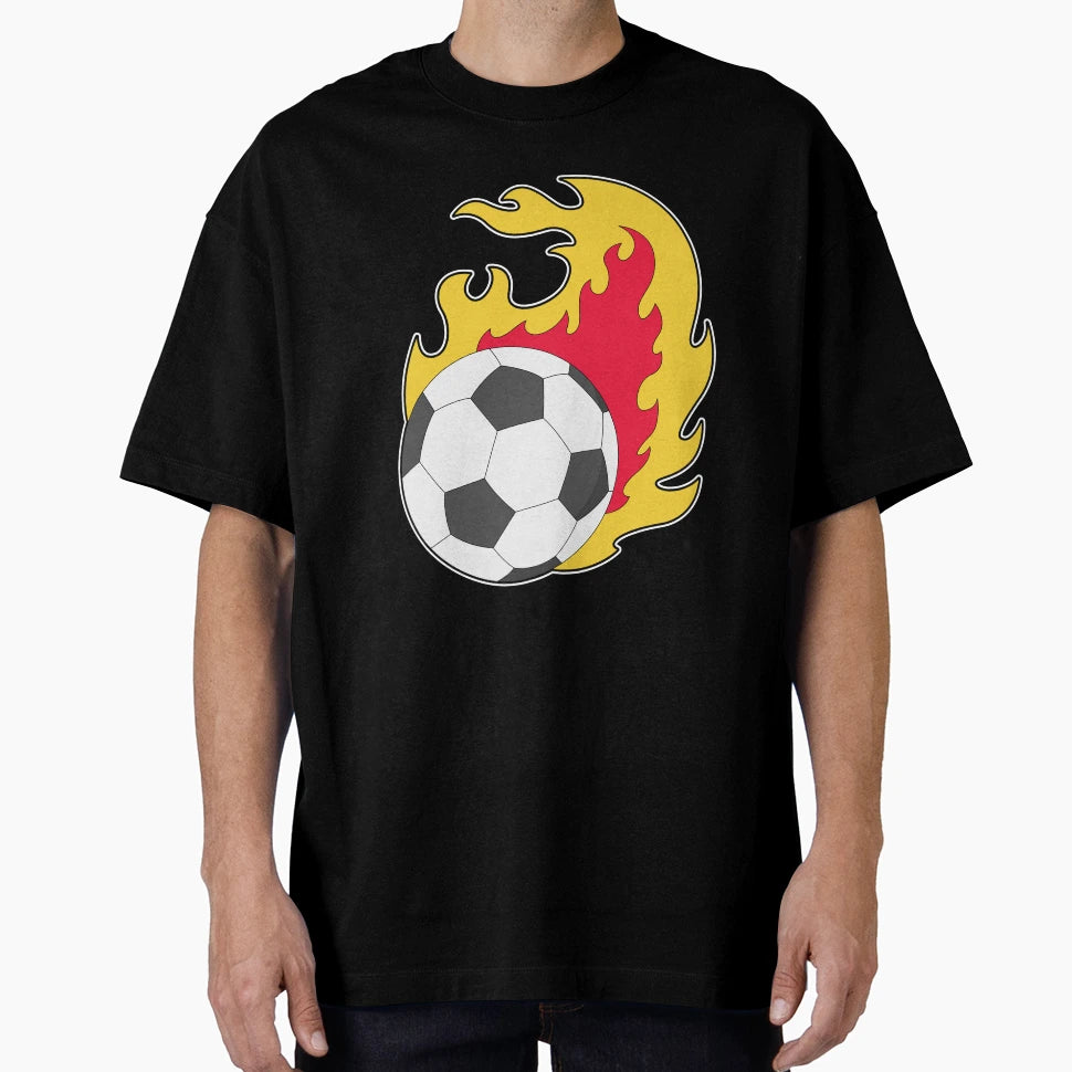 Fire Ball Soccer T-Shirt - Graphic Print Unisex - T-Shirt, Sweatshirt, Hoodie