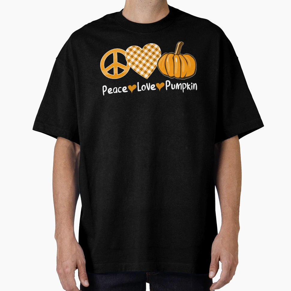Peace Love Pumpkin T-Shirt - Streetwear Style for Adults - T-Shirt, Sweatshirt, Hoodie